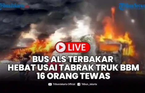 bus ALS tabrak truk BBM