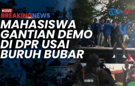 demo buruh dan mahasiswa bubar