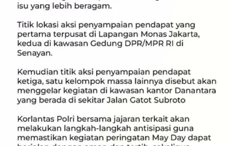 May Day 2026 Jakarta Aman