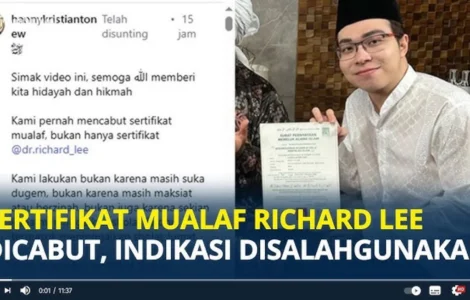 sertifikat mualaf Richard Lee