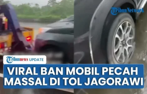 Viral Mobil Pecah Ban Tol Jagorawi